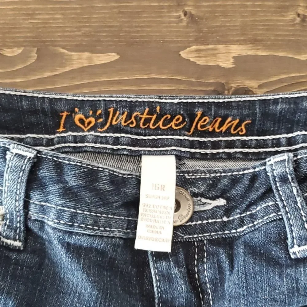 I Love Justice Blue Jeans Girls 16R - Picture 3 of 6